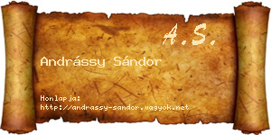 Andrássy Sándor névjegykártya