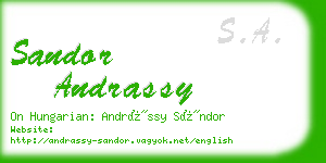 sandor andrassy business card